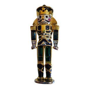 Vintage Signed Monet Enameled Nutcracker Brooch (A1593)